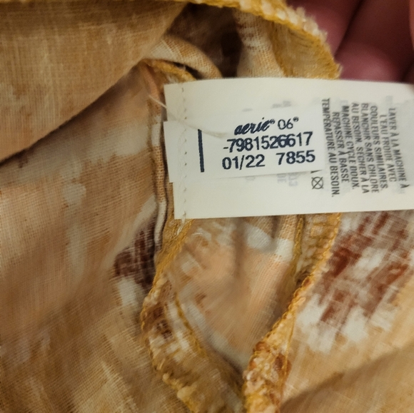 Aerie Linen Blend High Low Halter Maxi Sundress Size Large Yellow,Pink & Red - Picture 12 of 16